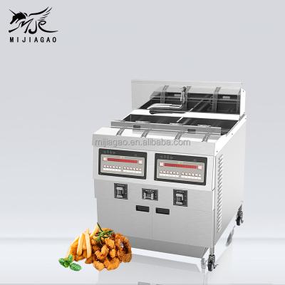 China With Oil Filter Automatic Paper Commercial Electric Open Fryer With 2 Tank Electric Chicken Fryer for sale