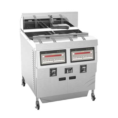 China High Efficiency.Clean.Health Gas Deep Fryer/Two Tanks Gas Open Fryer With Oil Filter for sale