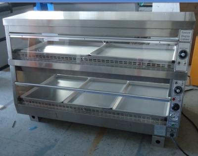 China Meat Processing Plants KFC Style Kitchen Equipment Food Display Stainless Steel Electric Glass Heating Showcase for sale