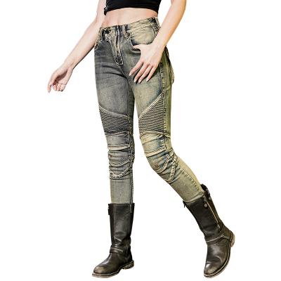 China Fashion Anti-UV Motorcycle Pants Woman Motor Jeans Riding Motorcycle Motocross Denim Protection Pants for sale