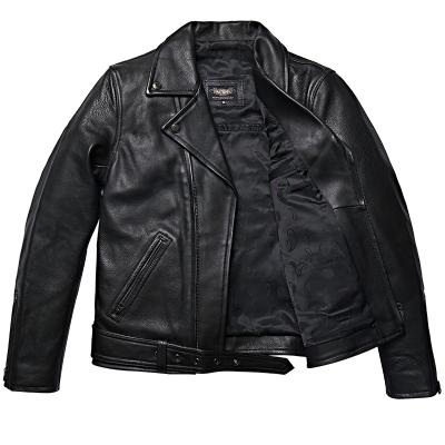 China Motorcycle Anti-UV Premium Leather Jacket Genuine Cowhide Quality Motorcycle Jacket Protectors For Men's Riding for sale