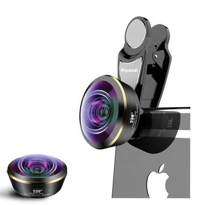 China Wholesale Custom Logo 5K HD Aipaxal Glass+ ABS Optical Clip 238 Degree Super Fisheye Lenses For Mobile Phone Camera Lens for sale