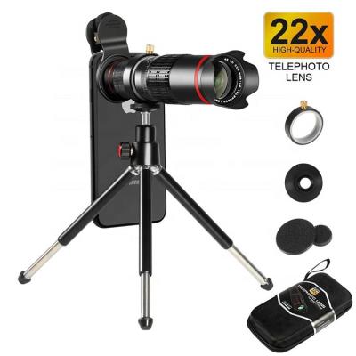 China Aipaxal 4K HD Dual Portable Telescope 22X Telescope Mobile Phone Camera Lens Kit with Tripod for iPhone for sale