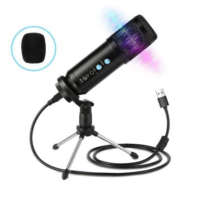 China Handheld Professional Studio Metal Desktop USB PC Recording Adjustable Condenser Microphone Microphone with Mic Stand for sale