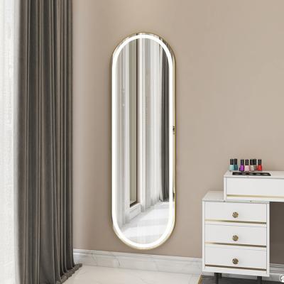 China Minimalist Living Room Mirror Design Metal Sight LED Light Integral Mirror Wall Mirror for sale