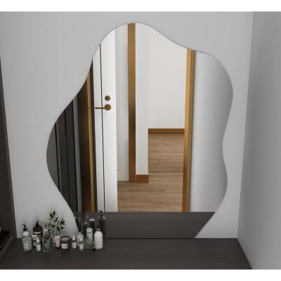 China Modern Nordic Simple Frameless Decorative Wall Mounted Irregular Mirror With Beveled Edge Integral Mirror for sale