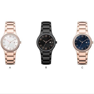 China Lady's fashion stainless steel day/date watch in strap, QS534 slim watch, quartz watch stainless steel buckle for sale