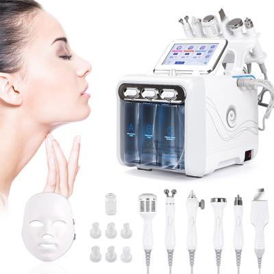 China Exfoliators New Arrival 7 In 1 Hyro Facial Water Hydrodermabrasion Hydra H2O2 Machine / Microdermabrasion Machine With Led Mask for sale