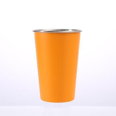 China Wholesale creative 500ml electroplating shatterproof camping shatterproof American style single layer curving 304 stainless coffee beer mugs for sale