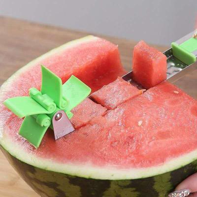 China NEW Sustainable Grade Stainless Steel Tools Windmill Watermelon Melon Regenerating Juice Cubes Fruit Slicer and Salad Food Grade Vegetable for sale