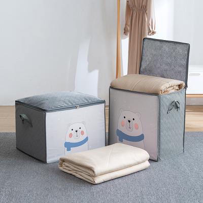 China Large Finished Storage Bag Comforter Bag Non-Woven Sustainable Clothing Storage Bottom Bed Storage Foldable Breathable Bag for sale