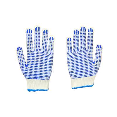 China Slip-Resistance Working Gloves Durable Cotton Yarn Knitted Dotted Gloves For Construction Working Use for sale