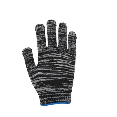 China Comfortable Outdoor Cotton Yarn Black Gloves Non-slip Winter Work Gloves for sale