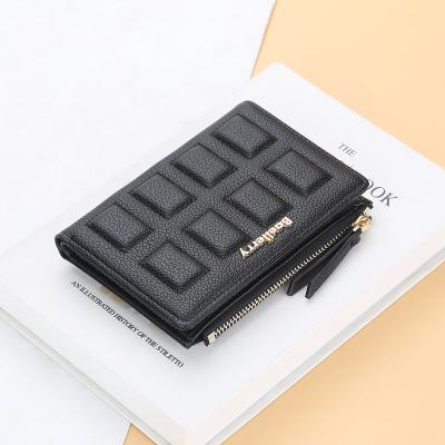 China Designer Ladies Zipper Clutch Strong Purses Fashion Solid Color Women Baellerry Shorts Wallet for sale