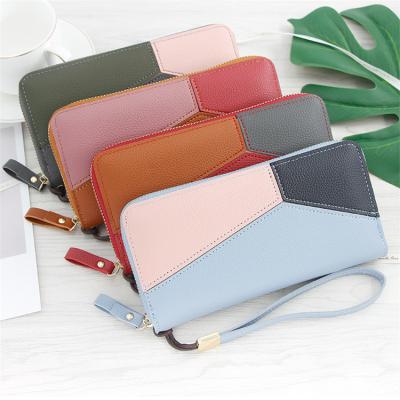 China Custom Long Luxury PU Purse Leather Strong Leather Ladies Slim Designer Wallet Clip for sale