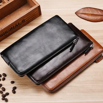 China Korean New Youth Strong Men's Long Purse Ultrathin Mobile Phone Bag Thin Zipper Soft Wallet for sale