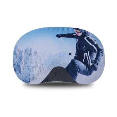 China Hot selling POLYESTER/SPANDEX/REPET 2021 custom digital ski goggle fabric microfiber printing logo cover device for sale