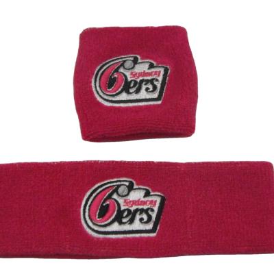 China Polyester & Cotton Sport Logo Wrist Band Custom Spandex Sweated Towel Wristbands for sale