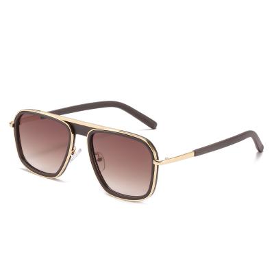 China Anti UV400 Polarized New Arrivals Wide Bridge Sunglasses Adjust Shades Custom Retro Fashion Mens Luxury Metal Sunglasses for sale