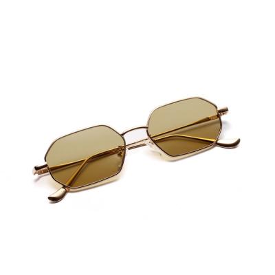 China Fashion Sunglasses Bulk Wholesale Men's Women's Rectangle Shade Rectangle Vintage Metal Unisex Sunglasses for sale