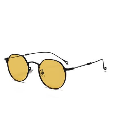 China 2021 Round Frame Metal Sunglasses Anti UV400 Vintage Sunglasses Driving UV 400 Sunglasses for sale