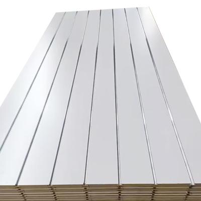 China Factory Wholesale Wood MDF Plywood Slatwall Board Slat Wall Moisture Proof With Groove Melamine Grooved MDF 15mm 16mm 18mm for sale