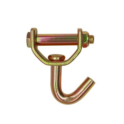 China Heavy Industry 50mm 2 Inch Break Load 4,000kgs Heavy Duty Metal Swivel J-Hook For Lashing Strap for sale