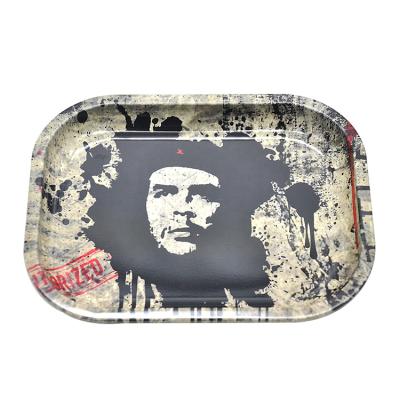 China Smoking Accessories Wholesale Cheap Metal Tin Rolling Tray Custom Rolling Tobacco Serving Tray for sale