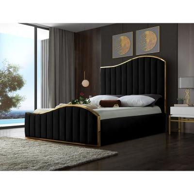 China Latest Classic Modern Slat Support King Size Platform Wooden Bed Bedroom King for sale