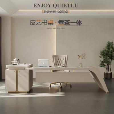 China Other Modern Luxury Home Office Desk With Marble Tea Table Top With Storage Function Table for sale