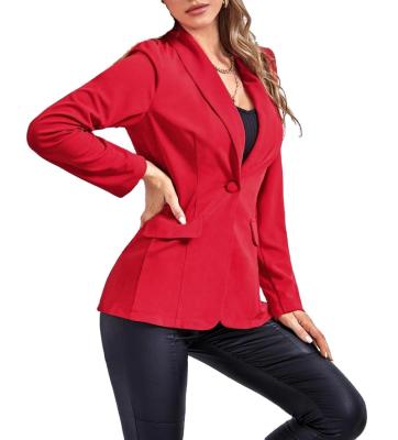 China OEM Fashion Office Fashion Office Anti-Wrinkle Ladies Clothing Coat Suit Jacket High Quality Slim Fit Elegant Women Blazers Single Button Blazer for sale