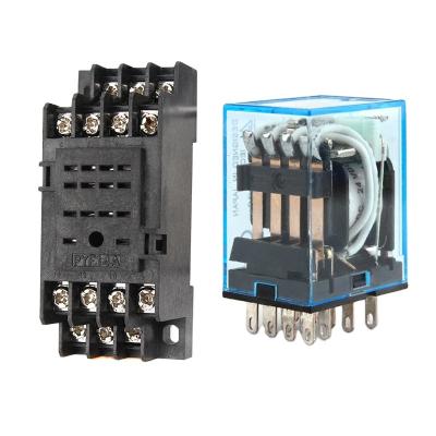 China Various Specification Micro Intermediate Relay HH54P MY4NJ Electromagnetic Relay AC/DC 12V 24V AC110V 220V 380V Small With 14 Pin Socket Base PYF14A for sale