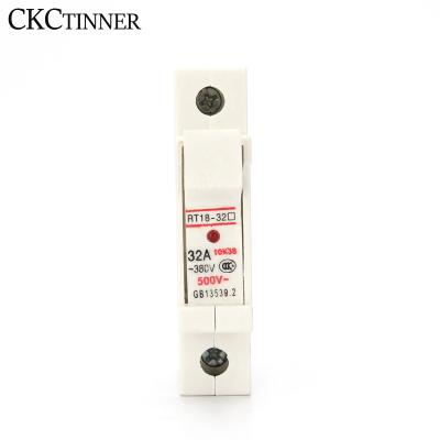 China 1P 2P 3P 4P RT18-32X Copper Fuse Holder 500V 10x38mm DIN Bottom Rail Holder Fuse Holder Adapter AC ~380V With RT18-32X Fuse for sale