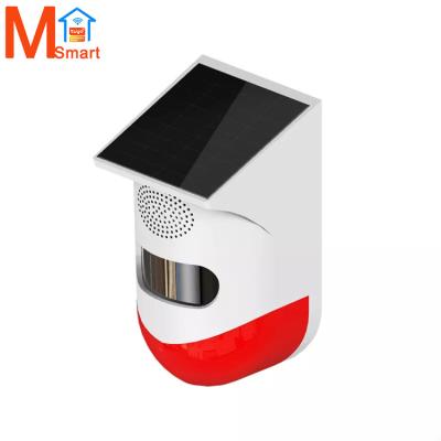 China PIR Waterproof Wireless 433MHz PIR Strobe Siren Tuya Smart Wifi Detector Wifi Alarm System Outdoor Solar Infrared Solar Siren for sale