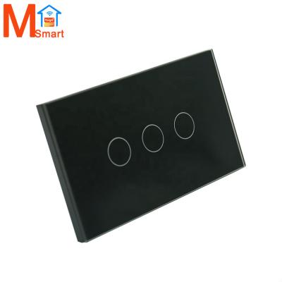 China Tuya Smart Home 1/2/3/4Gang Wall Lamp Switch US Standard 100-240V Zigbee Touch Control+Voice Switches for sale