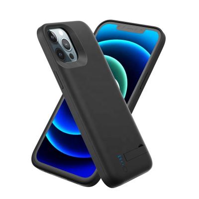 China Mobile Phone Charger Power Bank 2021 Smart Battery Case With Wireless Charging iPhone 12Pro Max Black 6000mAh Power Banks Case For iphone for sale