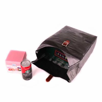 China Waterproof Black Lightweight Customized Dupont Tyvek Fitness Cooler Insulated Reusable Waterproof Lunch Snack Paper Bag for sale