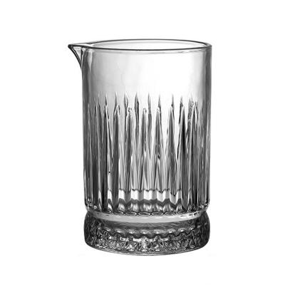 China Etched Cocktail Glass Mixing Mixing Glass With Thick Bottom For Bar Wholesale 750ml Customized Hand Blown Crystal Mixing Glass for sale