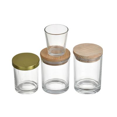 China Home Decor Custom Clear Candle Jar With Lid Glass Candle Jars Container Jars For Candle Making With Lids for sale