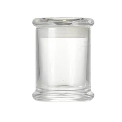 China Who respects the environment. Stocked Transparent Glass Candle Jar With Glass Lid For Candle Making for sale