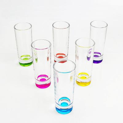 China Bullet Shot Glasses Drinks Cup High Fancy Glass Ball Mug Colored Glass Distant Possibility Bullet Glass for sale