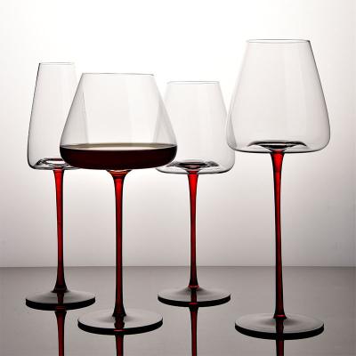 China Red Wine Glass Champagne Flute Wine Glass Goblet Burgundy Red Wine Glass Stem Black Base for sale