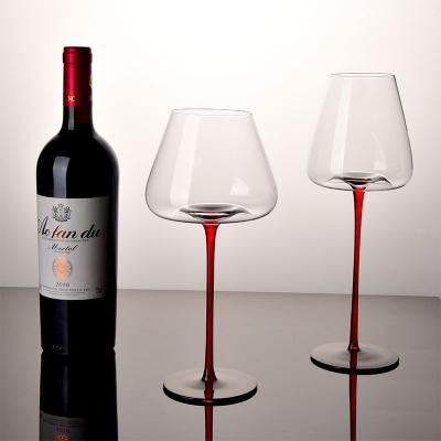 China Home Glass Crystal Wine Glass Luxury Wine Black Bottom Wine Glass Decoration Handmade Creative Low Black Red Glass for sale