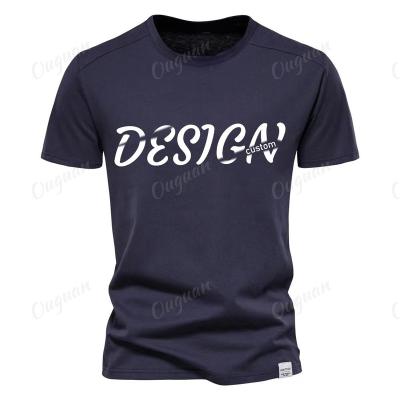 China Anti-wrinkle Men 100% cotton Heavyweight Round neck Short Sleeve tshirts Custom with tee shirts athletic for sale