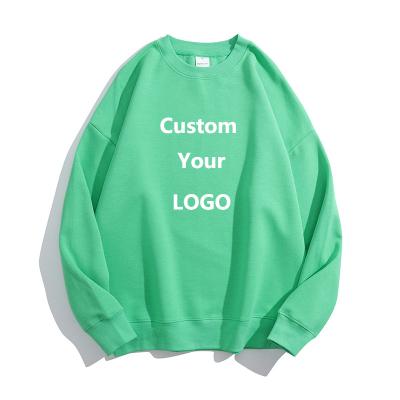 China OEM Blank LOGO 300g Sweatshirt Custom Graphic Healthy Fabric Cotton Crewneck Green Men Sweatshirts Breathable Unisex Women Hoodie for sale