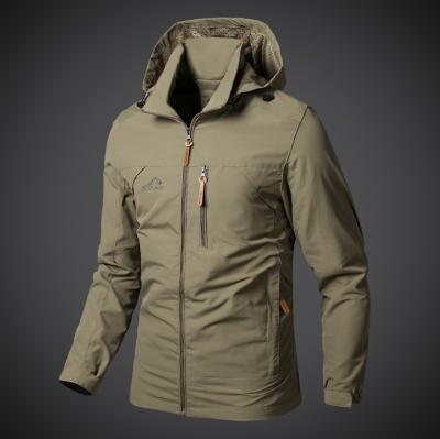 China QUICK DRY Plus Size Breathable Anorak Hoodie Jacket Coat With Zipper Soild Color Mens Hooded Jackets for sale