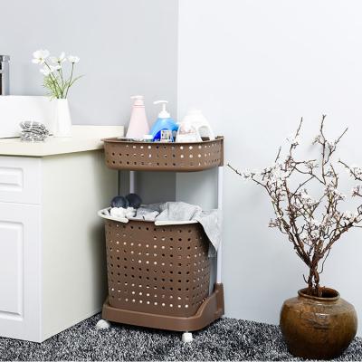 China Modern mobile plastic laundry basket for sale