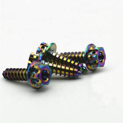 China Factory Price High Precision Gr5 Stainless Steel Flange Head Hex Titanium Screws Multicolor For Motorcycle Parts for sale