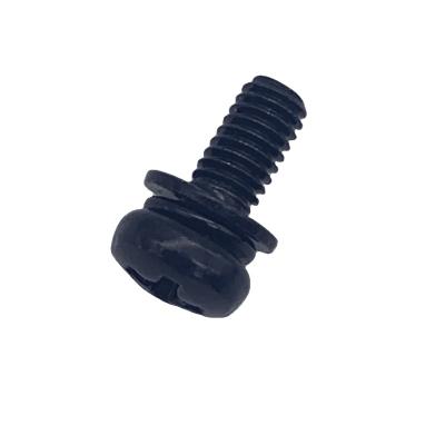 China Black black cross head M3M4M5 machine screw pan combination head three round zinc cross head screw spot can be wholesale for sale