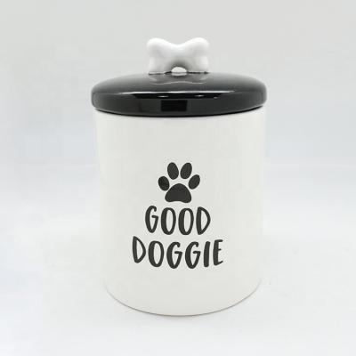 China Sustainable Wholesale Pet Food Storage Pet Supplies Dog Ceramic Jar for sale